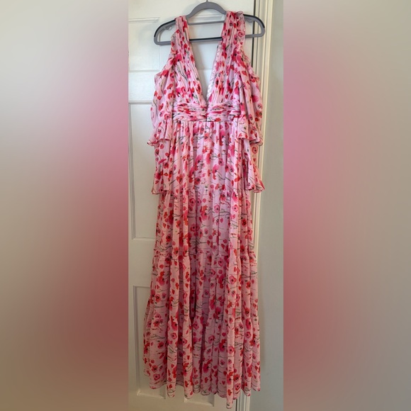 Pink Floral Gown by Mac Duggal - Picture 4 of 5